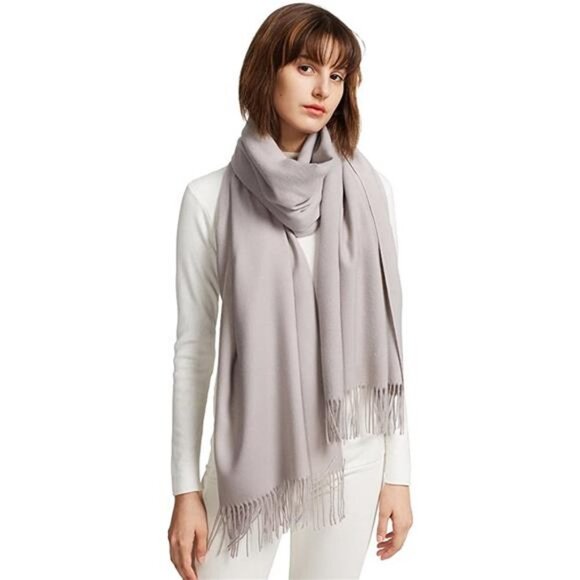 Womens Large Soft Cashmere Feel Pashmina Shawls Wraps Ladies Light Scarf - Picture 2 of 6